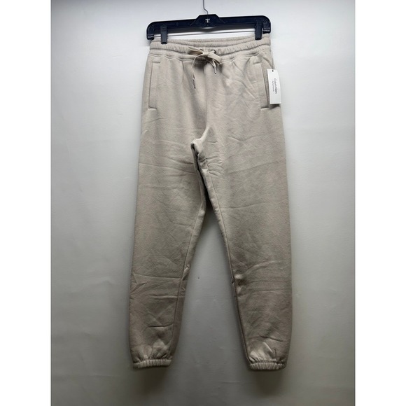 Calvin Klein Performance Pants - Calvin Klein Performance Joggers Women XS Beige Fleece Elastic Cinch‎ Cuff
